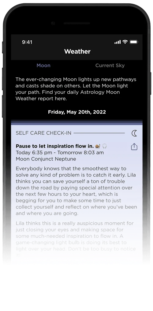 Lila long-form astrological reading screen
